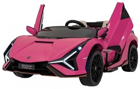 Carro elétrico para Crianças 2 Lugares Lamborghini SIAN 24V 4x4 Rodas Espuma EVA, Assento	couro ecológico Rosa