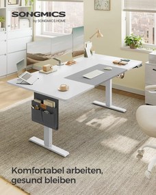 Secretária com altura ajustável eletricamente 180 x 80 x (72-120) cm branco nuvem-cinza