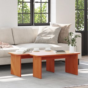 vidaXL Mesa de centro 2 pcs Castanho-mel 100 x 69 x 35.5 cm