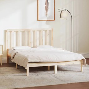 vidaXL Cama sem colchão 140x190 cm madeira de pinho maciça