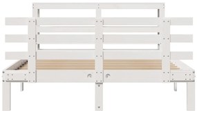 Estrutura de cama c/ cabeceira sem colchão 140x190 cm branco