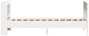Cama sem colchão 100x200 cm madeira de pinho maciça branco