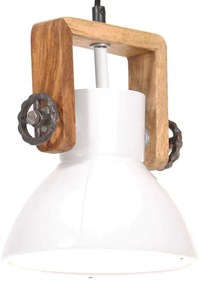 vidaXL Candeeiro suspenso industrial redondo 25 W 19 cm E27 branco