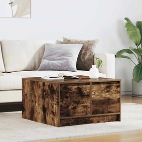 vidaXL Mesa de centro com gavetas 70,5x70x40 cm carvalho fumado