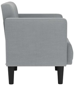 Poltrona com apoio de braços 53 cm tecido cinzento-claro