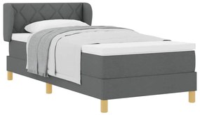 Cama Box Spring vidaXL com Colchão - Cinza Escuro, 100x200 cm, Tecido