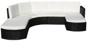 Conjunto de sofás de jardim 16 pcs vime preto