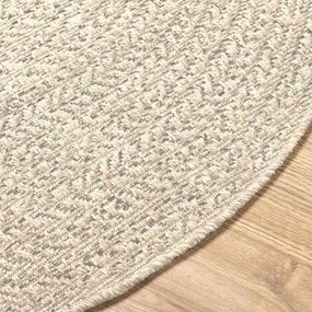 Tapete ZIZUR creme Ø 200 cm aspeto de juta interior e exterior