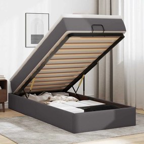 moldura de cama síriaXL otomana com colchão cinza 90x200cm couro falso