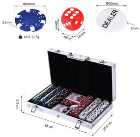 Conjunto de Fichas de Poker com Caixa de Alumínio