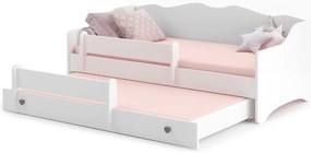 Cama infantil dupla Emma II branca 160x80 - colchão e estrado incluído
