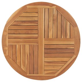 vidaXL Tampo de mesa redondo 2,5 cm 90 cm madeira de teca maciça