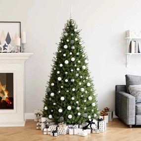 vidaXL 111 pcs conjunto de enfeites de Natal poliestireno branco/cinza