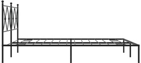 Estrutura de cama com cabeceira 160x200 cm metal preto