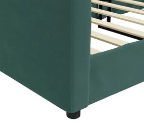 Sofá-cama 90x200 cm veludo verde-escuro