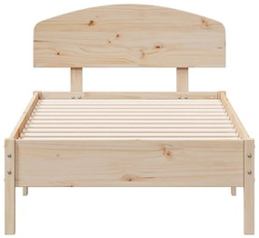 Estrutura de cama com cabeceira 75x190 cm pinho maciço