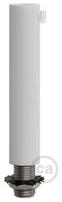 White finish metal round 7 cm strain relief clamp provided with threaded tube nut and washer