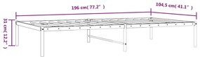Estrutura de cama 100x190 cm metal branco
