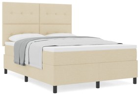Cama Box Spring com Colchão Creme 140x200 cm Tecido