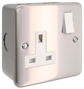 Metal clad box with UK socket and single switch for Creative-Tube