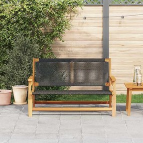 Banco de Jardim Preto 122x76x73,5 cm Madeira Sólida de Acácia