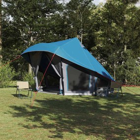 vidaXL Barraca Familiar Tipi Azul 10 Pessoas Impermeável