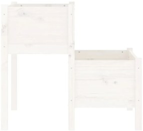 Vaso/floreira 84,5x84x75 cm madeira de pinho maciça branco