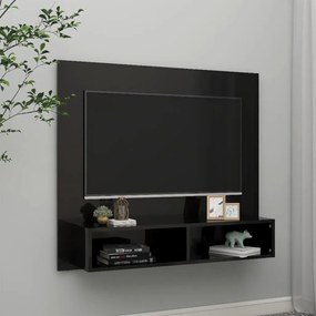 Móvel de TV de Parede Lisboa de 102 cm - Preto Brilhante - Design Mode