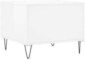 Mesas de centro 2 pcs 50x50x40 cm branco brilhante