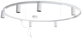 Sistema de iluminação de trilho pendente moderno com 6 focos brancos monofásicos GU10 50mm - Iconic Ruby Honey