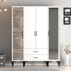 Roupeiro Kumsal PTR – Branco – 160 cm x 47,5 cm x 201,4 cm