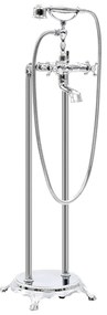Torneira de pé para banheira aço inoxidável 99,5 cm prateado