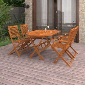 vidaXL 5 pcs conjunto de jantar para jardim madeira de acácia maciça