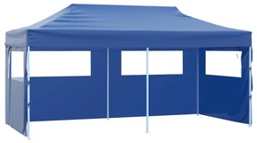 Tenda dobrável profissional festas 4 paredes 3x6m aço azul