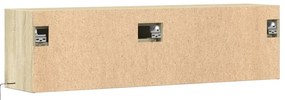 Móvel de parede p/ TV c/ luzes LED 140x31x38 cm carvalho sonoma