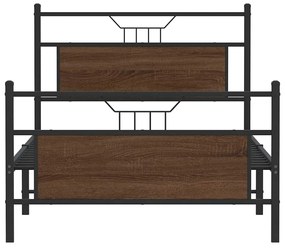 Estrutura de cama sem colchão 107x203 cm carvalho castanho