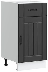 vidaXL Armário de cozinha baixo Lucca derivados de madeira preto