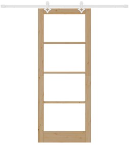 Porta Deslizante vidaXL com Conjunto de Hardware 83x211 cm Madeira Sól