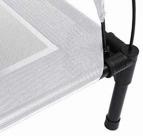 Cama Elevada para Cães com Toldo Removível Prata L Aço