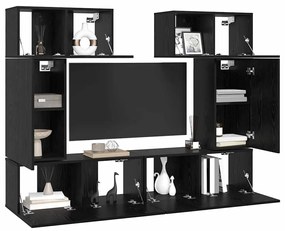 Conjunto de móvel de TV 6 pcs Carvalho preto 80 x 30 x 30 cm