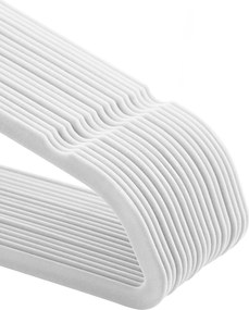 Conjunto de 50 cabides de veludo 45 x 23,5 cm branco
