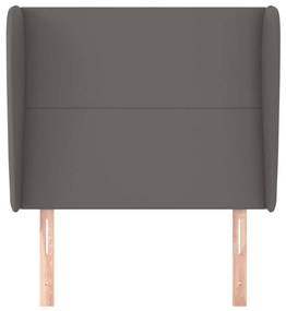 Cabeceira cama c/ abas couro artif. 83x23x118/128 cm cinzento