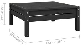 6 pcs conjunto lounge de jardim pinho maciço preto