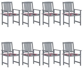 vidaXL Cadeiras de jardim c/ almofadões 8 pcs acácia maciça cinzento