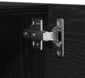 Conjunto de móvel de TV com 4 peças em carvalho preto, madeira engenhe