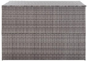 Caixa de arrumação para jardim 150x100x100 cm vime PE cinzento