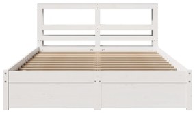 Estrutura de cama c/ cabeceira sem colchão 140x190 cm branco