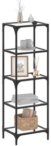 Unidade prateleiras c/ tampo vidro transparente 40x30x123cm aço