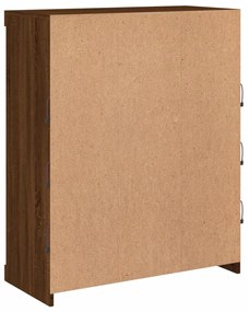 Aparador com luzes LED 81x37x100 cm carvalho castanho
