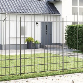 Cerca de Jardim vidaXL com Topo Arqueado Cinza 8,5x2 m em Aço